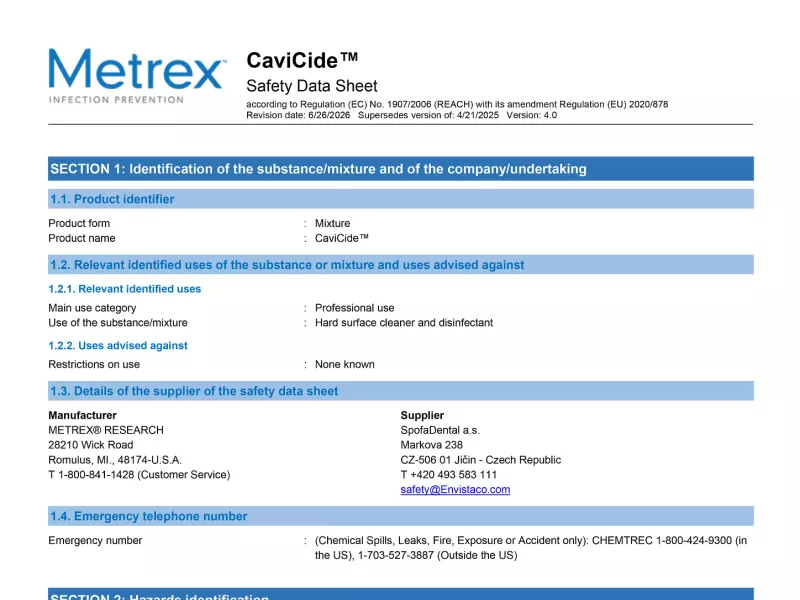 CaviCide Reach EN SDS