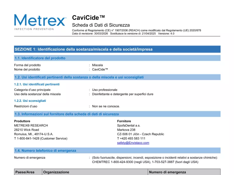 CaviCide EU REACH IT SDS