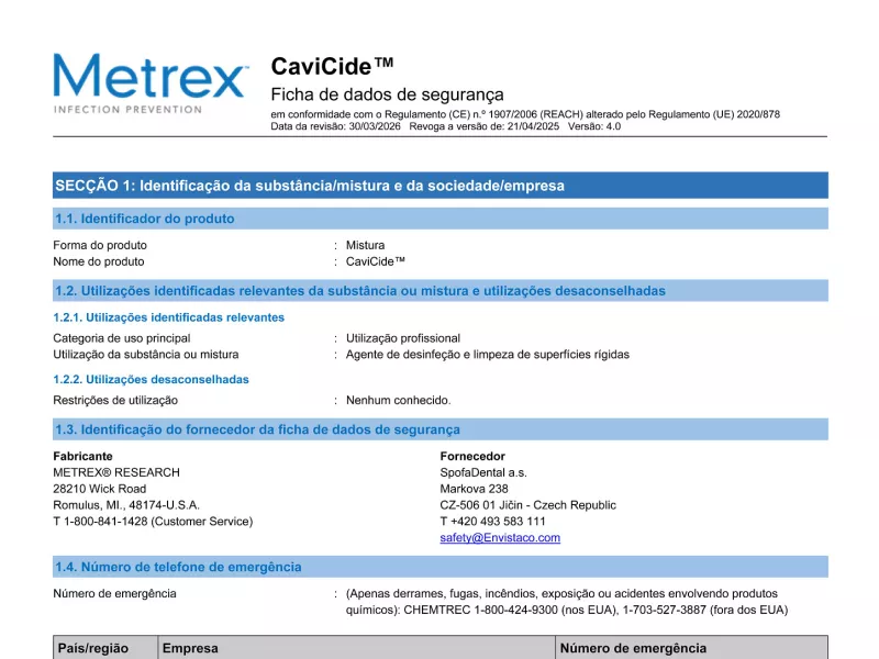 CaviCide EU REACH PT SDS