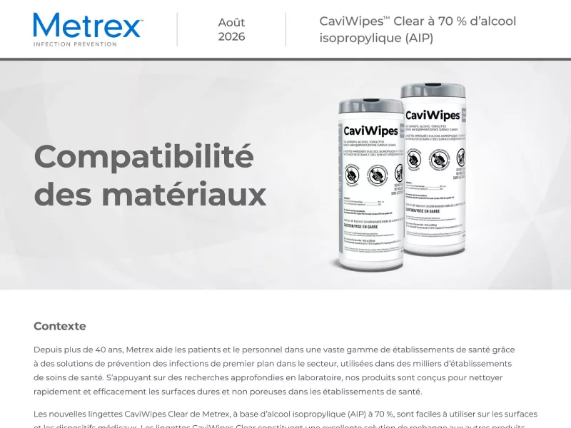 CaviWipes Clear White Paper - CAN-FR